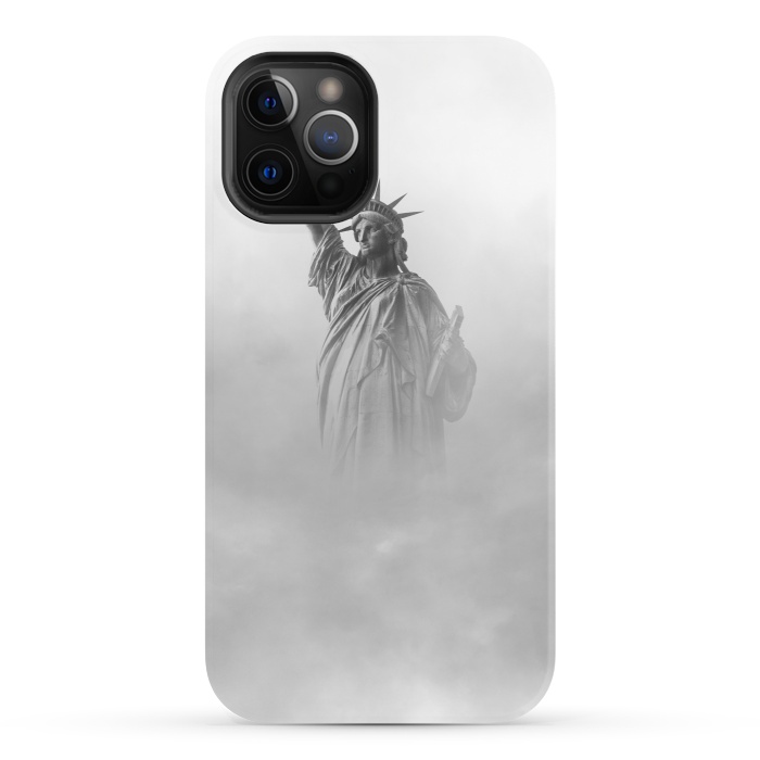 iPhone 12 Pro StrongFit Statue Of Liberty Black And White by Andrea Haase