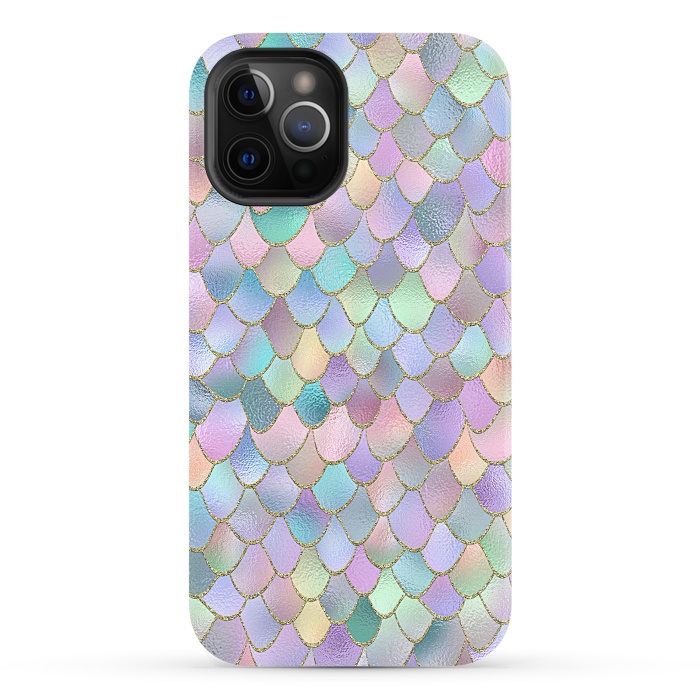 iPhone 12 Pro StrongFit Lavender and Pink Wonky Mermaid Scales by  Utart