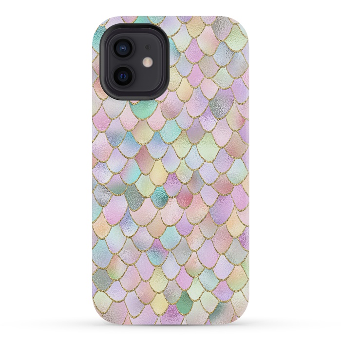 iPhone 12 mini StrongFit Blush Rose Gold Wonky Mermaid Scales by  Utart