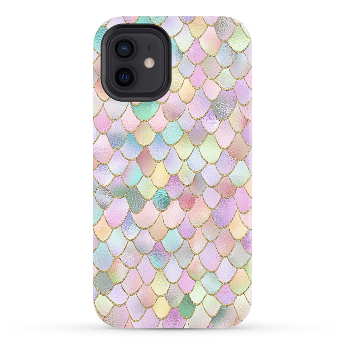 iPhone 12 StrongFit Blush Rose Gold Wonky Mermaid Scales by  Utart