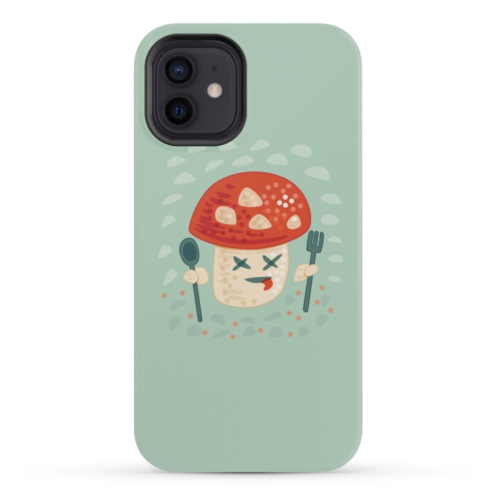 iPhone 12 mini StrongFit Funny Poisoned Mushroom Character by Boriana Giormova