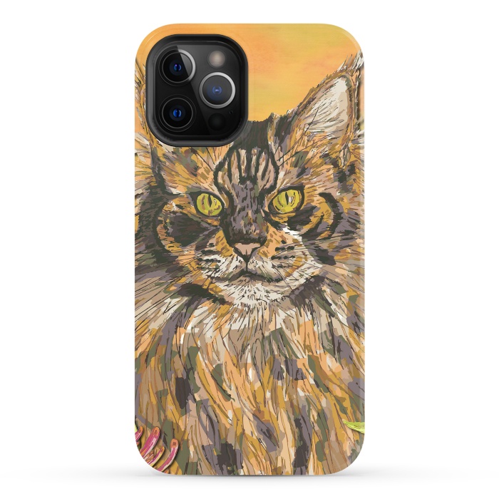 iPhone 12 Pro StrongFit Maine Coon Cat by Lotti Brown