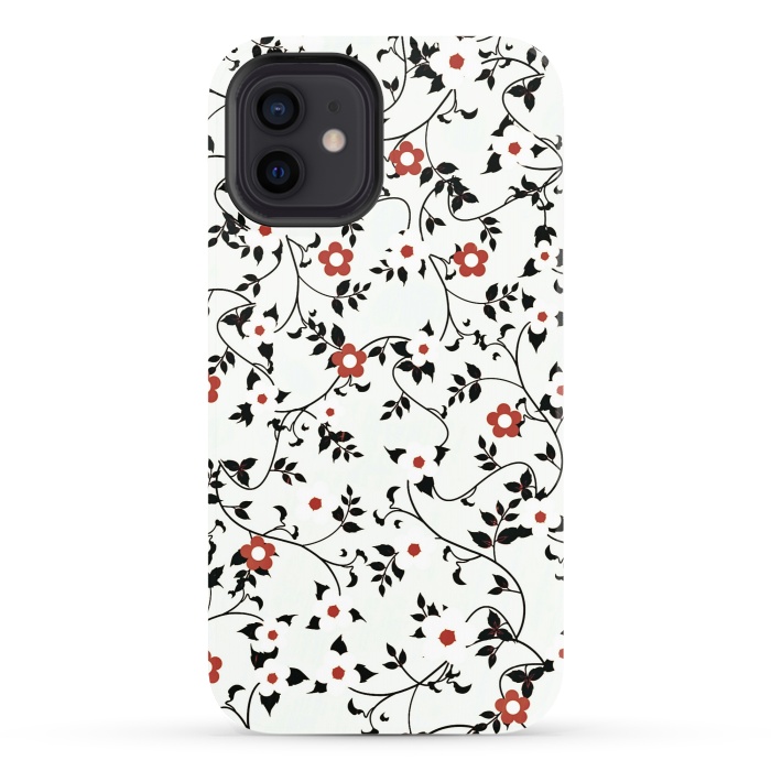 iPhone 12 StrongFit Read & white flowers by Jms