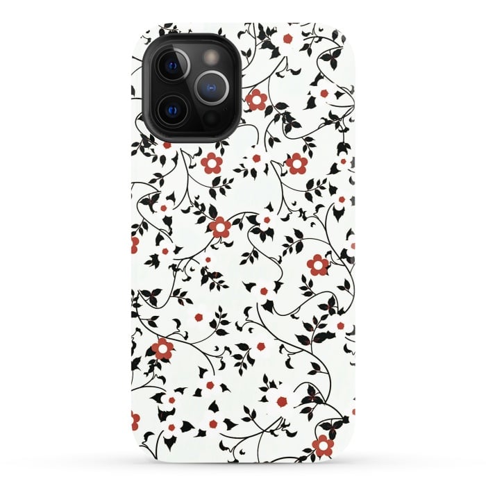 iPhone 12 Pro StrongFit Read & white flowers by Jms