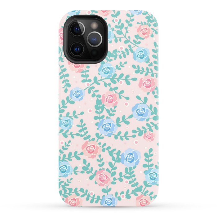 iPhone 12 Pro StrongFit Pink blue roses by Jms