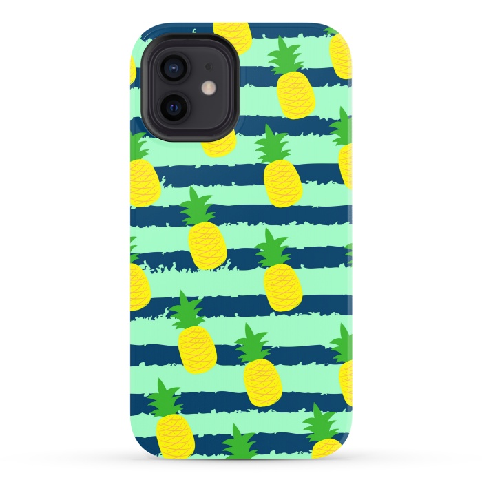 iPhone 12 StrongFit summer pineapple pattern by MALLIKA