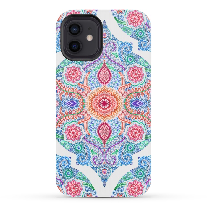 iPhone 12 mini StrongFit Ink and Symmetry in Rainbow Brights by Micklyn Le Feuvre