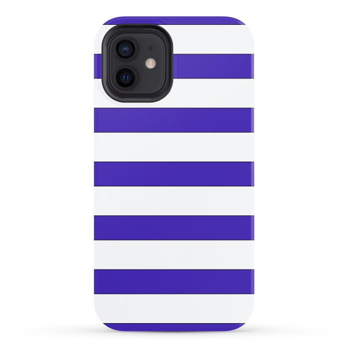 iPhone 12 StrongFit white purple stripes by Vincent Patrick Trinidad