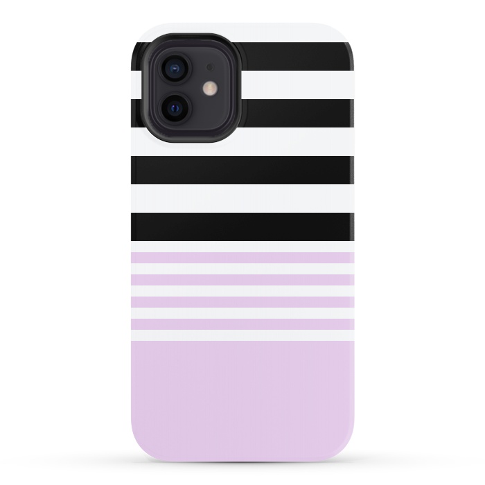 iPhone 12 StrongFit pink black stripes by Vincent Patrick Trinidad
