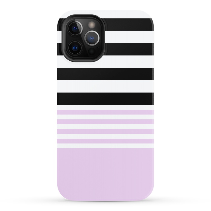 iPhone 12 Pro StrongFit pink black stripes by Vincent Patrick Trinidad