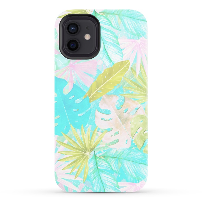 iPhone 12 StrongFit Soft Pastel Aloha Tropical Jungle by  Utart