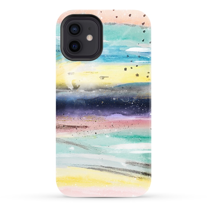 iPhone 12 StrongFit Summer watercolor abstract art design by InovArts