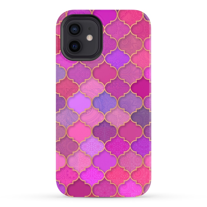 iPhone 12 StrongFit Moroccan Tiles Pattern by Quirk It Up