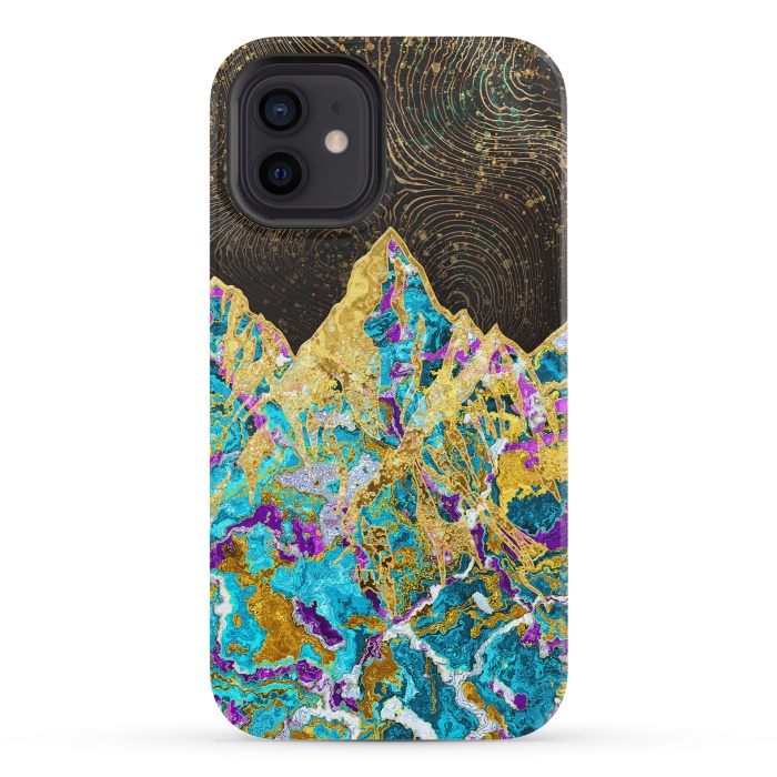 iPhone 12 mini StrongFit Digital Painting - Mountain Illustration I by Art Design Works