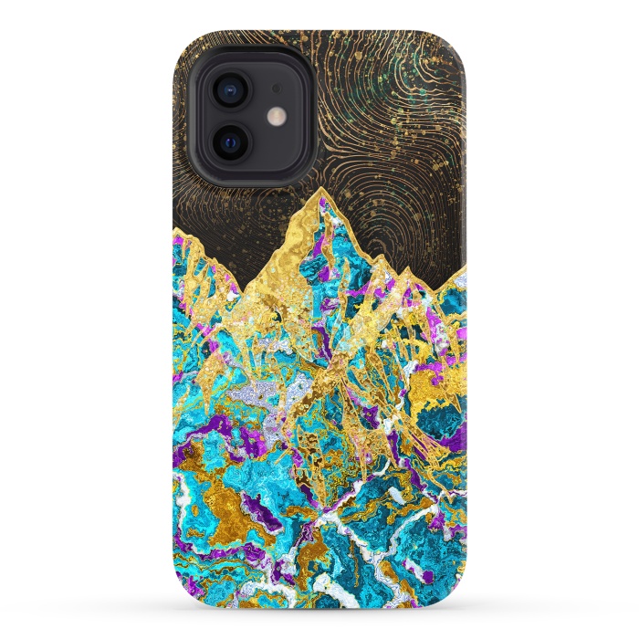 iPhone 12 StrongFit Digital Painting - Mountain Illustration I by Art Design Works