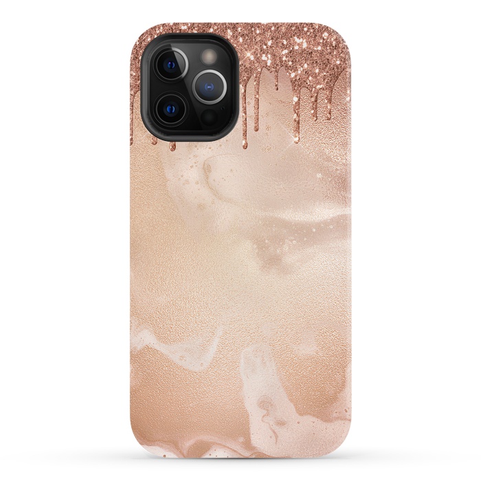 iPhone 12 Pro StrongFit Copper Glitter Rain by  Utart