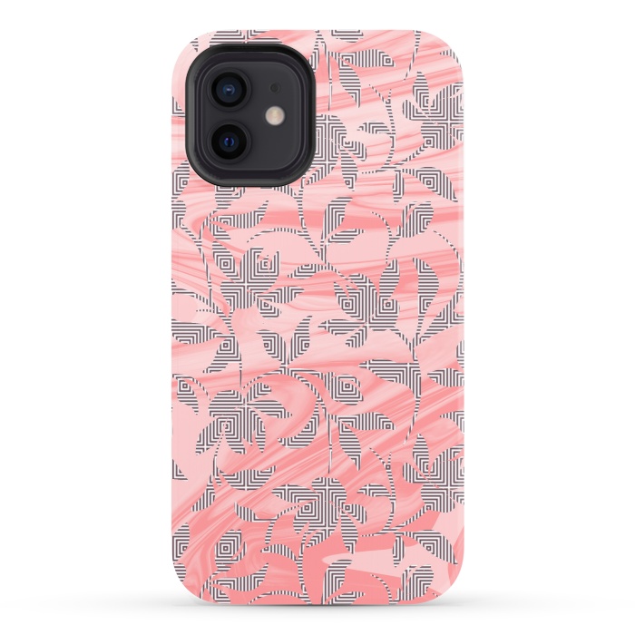 iPhone 12 StrongFit Marbled floral by Kashmira Baheti