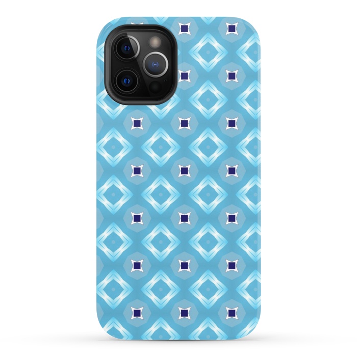 iPhone 12 Pro StrongFit blue diamond pattern by MALLIKA