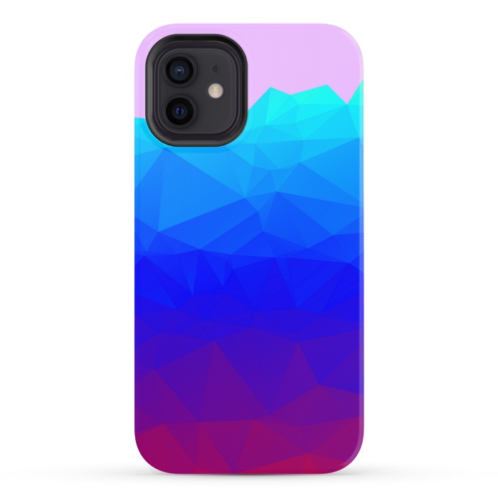iPhone 12 StrongFit blue shaded triangle pattern by MALLIKA