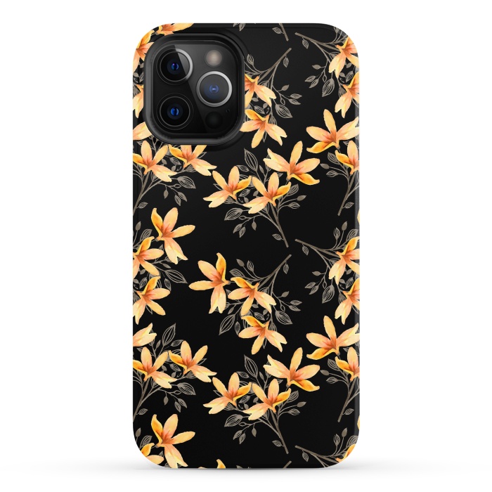 iPhone 12 Pro StrongFit Dark Night of Flora by Creativeaxle