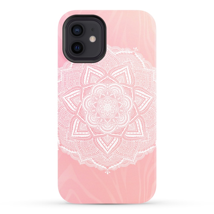 iPhone 12 StrongFit Cute pink mandala by Jms