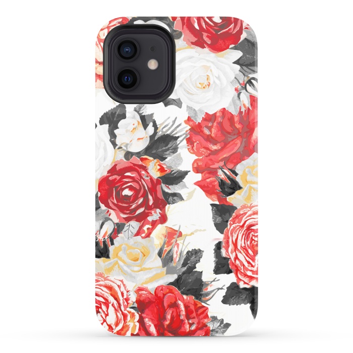 iPhone 12 StrongFit Red and white rose bouquet by Oana 