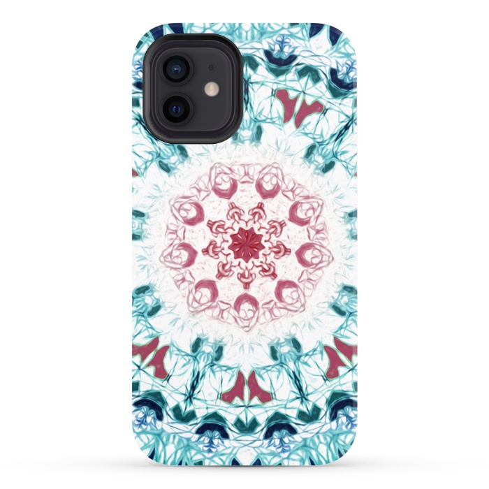 iPhone 12 StrongFit Blush & Teal Mandala  by Tigatiga