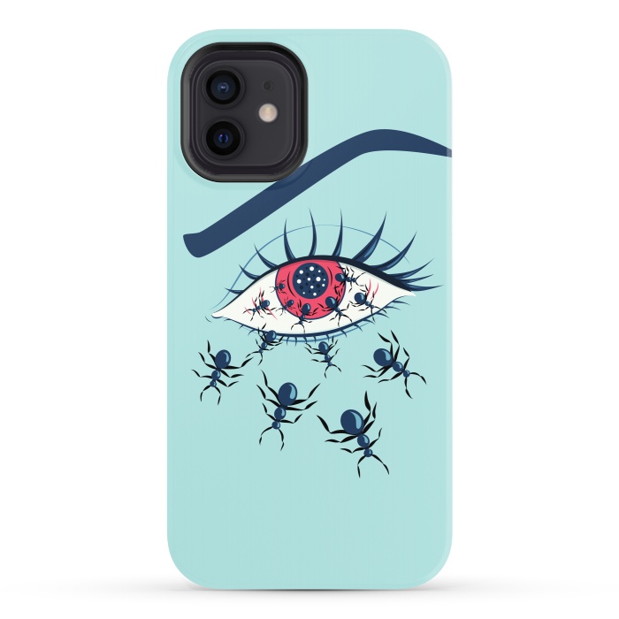 iPhone 12 StrongFit Weird Creepy Red Eye With Crawling Ants by Boriana Giormova