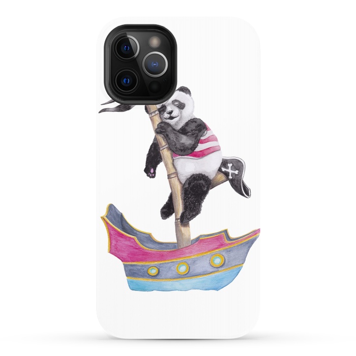 iPhone 12 Pro StrongFit Panda Pirate by gingerlique