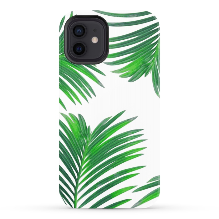 iPhone 12 StrongFit Green Palm Leaves by Zala Farah