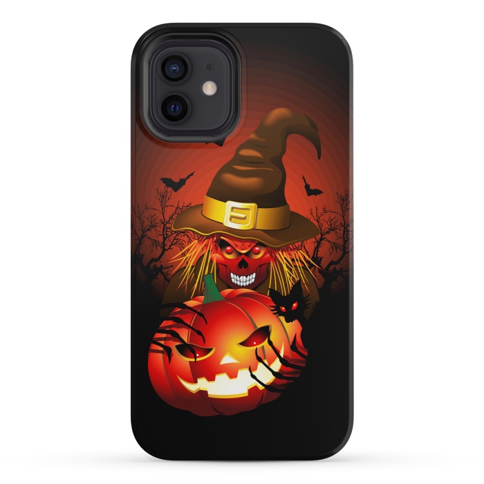 iPhone 12 mini StrongFit Skull Witch Halloween Monster by BluedarkArt