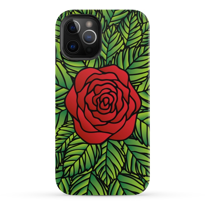 iPhone 12 Pro StrongFit Red Rose by Majoih