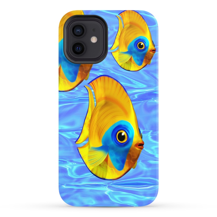 iPhone 12 StrongFit Fish 3D Cute Tropical Cutie on Clear Blue Ocean Water  by BluedarkArt