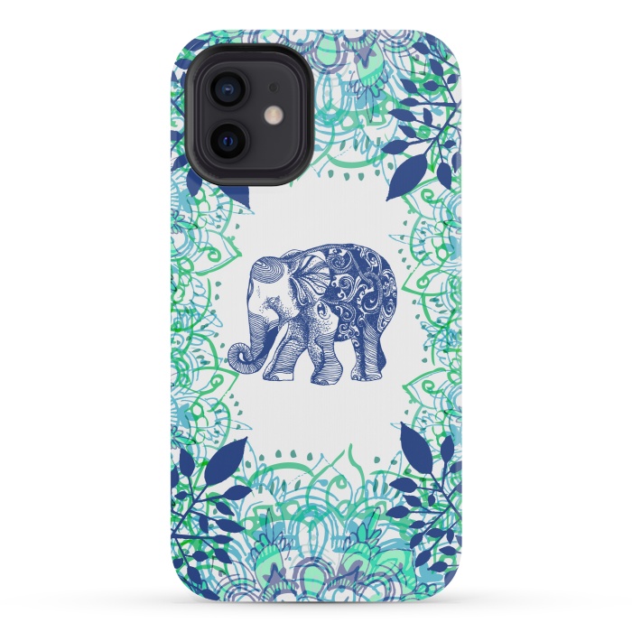 iPhone 12 mini StrongFit Boho Elephant  by Rose Halsey