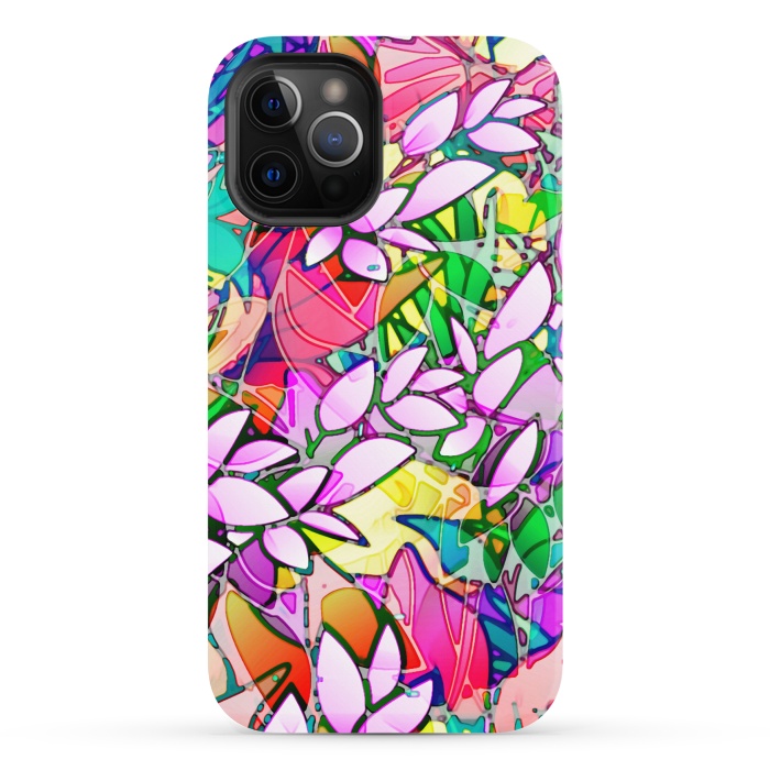iPhone 12 Pro Max StrongFit Grunge Art Floral Abstract G130  by Medusa GraphicArt