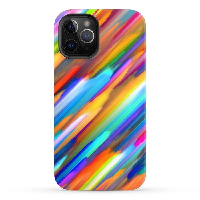 iPhone 12 Pro Max StrongFit Colorful digital art splashing G391 by Medusa GraphicArt