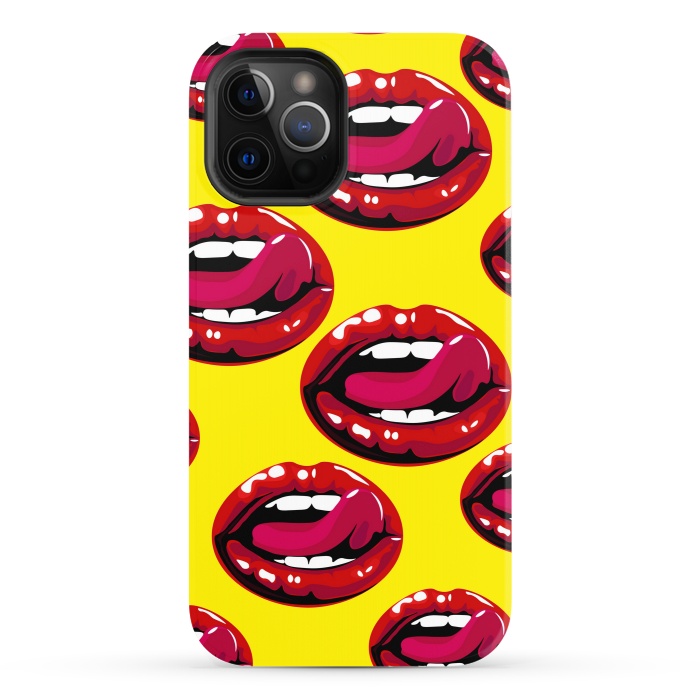 iPhone 12 Pro StrongFit red lips design by MALLIKA