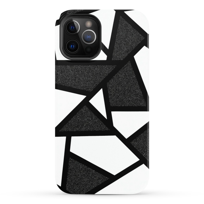 iPhone 12 Pro StrongFit White and black geometric by Jms