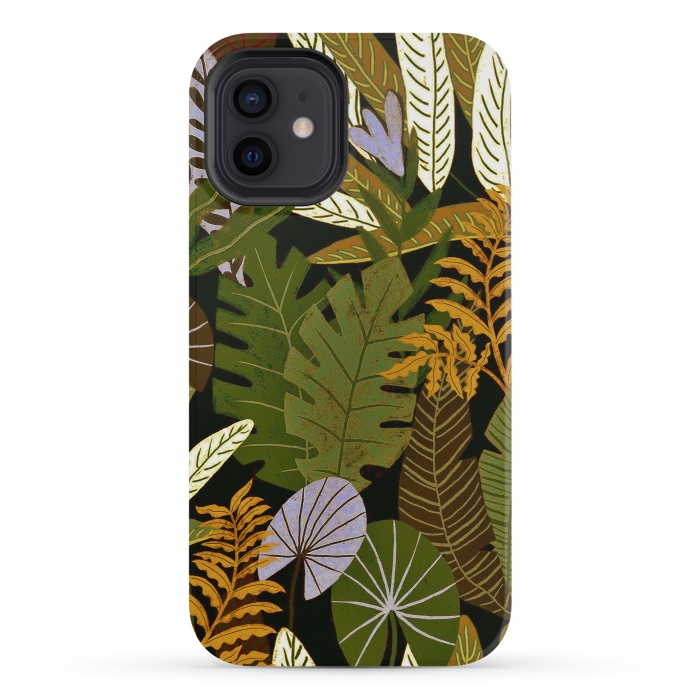 iPhone 12 mini StrongFit Green Aloha Tropical Jungle by  Utart