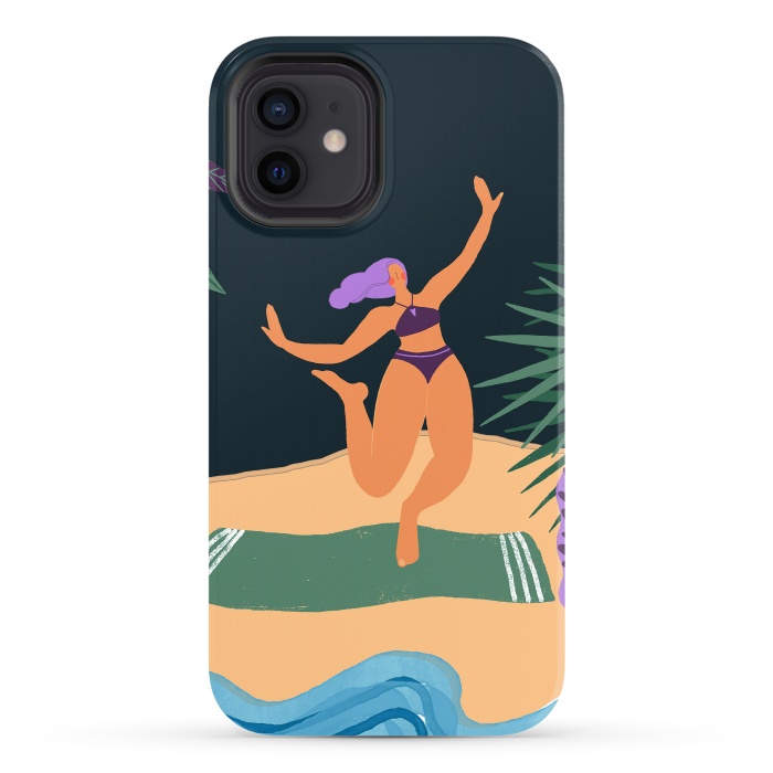 iPhone 12 StrongFit Eve - Dancing Girl at Tropical Jungle Beach by  Utart