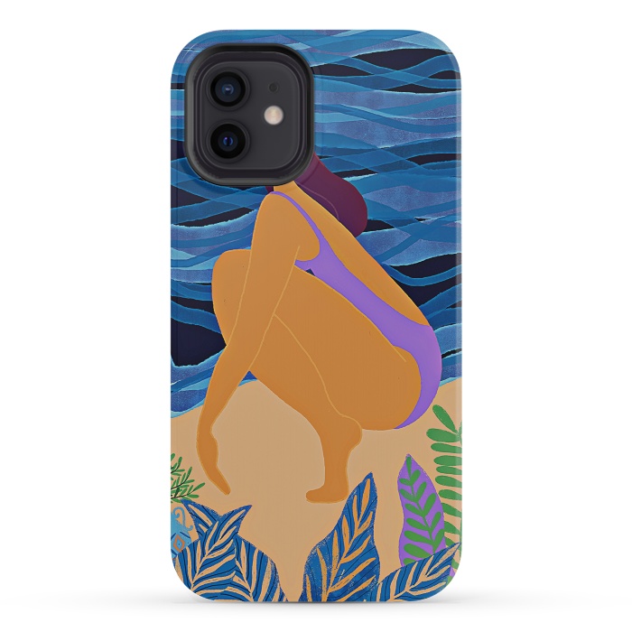 iPhone 12 mini StrongFit Eve - Girl on Tropical Jungle Beach by  Utart