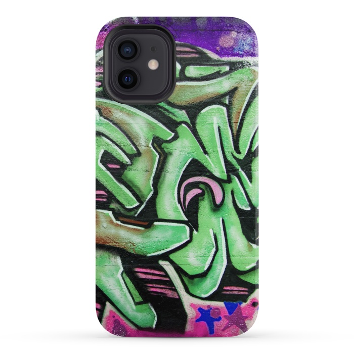 iPhone 12 StrongFit Green Graffiti by Andrea Haase