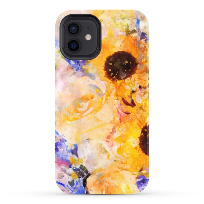iPhone 12 StrongFit Yellow Vintage Rose by Creativeaxle