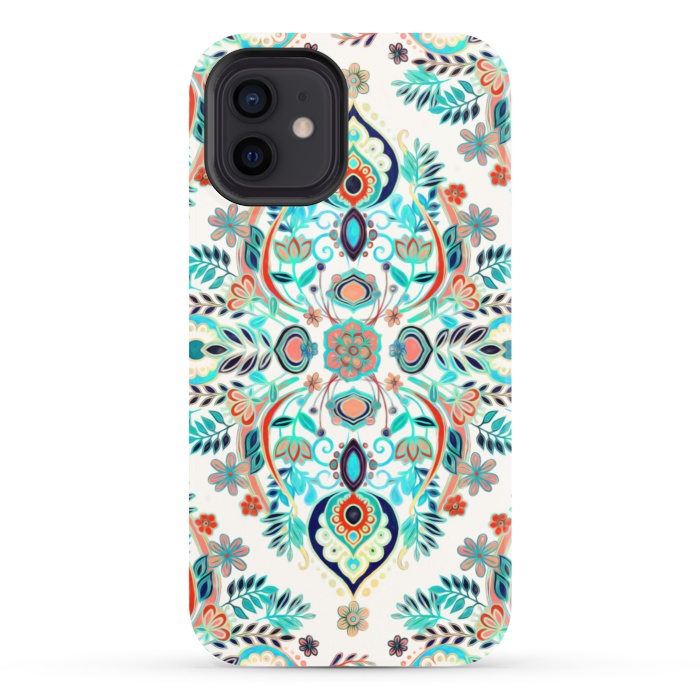 iPhone 12 StrongFit Modern Folk in Jewel Colors by Micklyn Le Feuvre