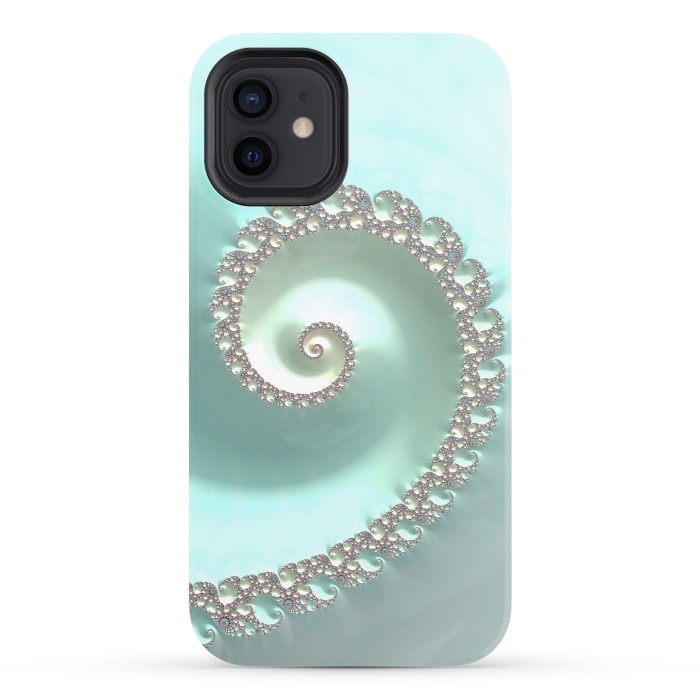iPhone 12 StrongFit Fantastic Turquoise Fractal by Andrea Haase