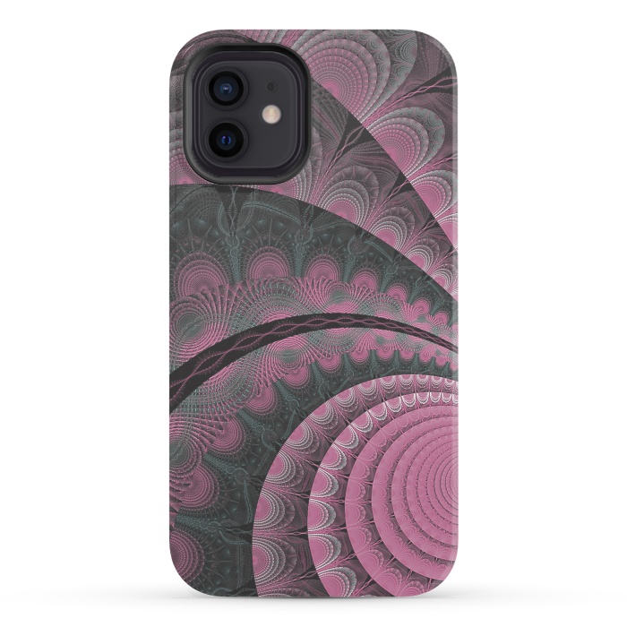 iPhone 12 StrongFit Pink Fractal Design by Andrea Haase