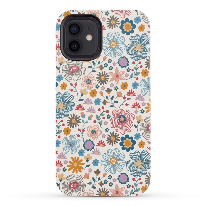 iPhone 12 mini StrongFit Winter Wild Bloom  by TracyLucy Designs