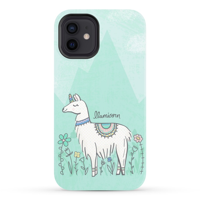 iPhone 12 StrongFit Llovely Llamicorn by Noonday Design
