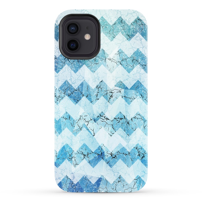 iPhone 12 StrongFit Blue chevron by Jms
