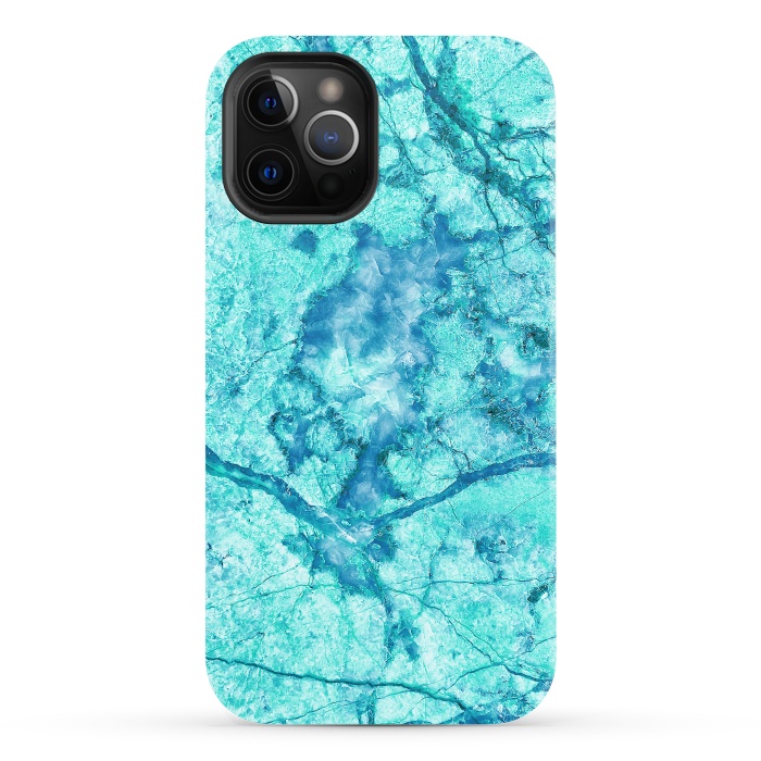 iPhone 12 Pro StrongFit Turquoise Marble by Art Design Works